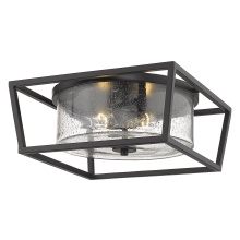 Golden 4309-FM BLK-BLK-SD - Golden Lighting Mercer 2-light Flush Mount in Matte Black